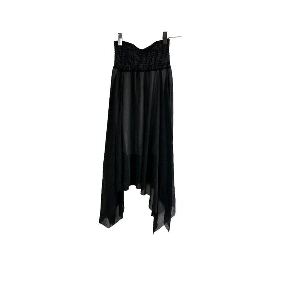 American Vintage Dresses & Skirts - NOS Vintage Y2K Black Handkerchief Sharkbite Slip Skirt Whimsigoth